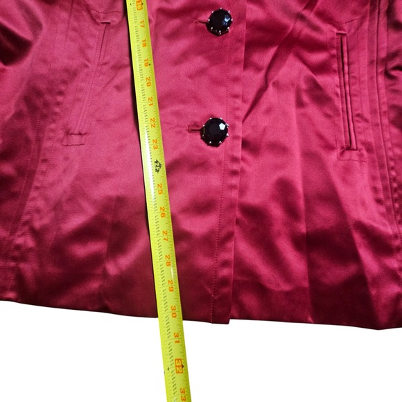 Dennis by Dennis Basso Satin 3-Button Rhinestone Coat Jacket M Lined Glam Chic - Picture 8 of 9